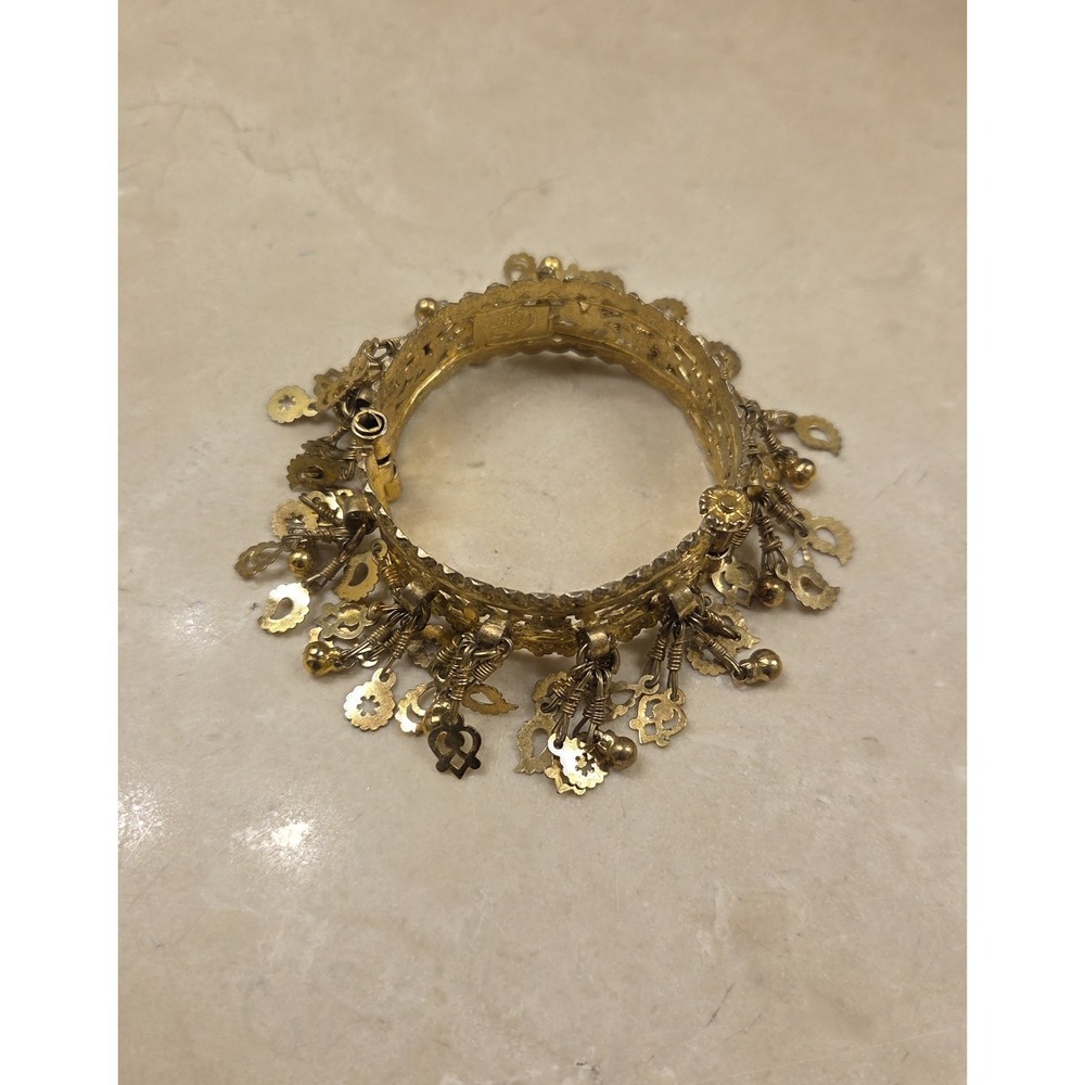 Antique Tribal Old Hinge‎ Charm Bracelet Bangle Belly Dance Jewelry